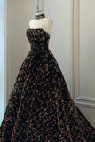 Stylish Sequins Long Prom Dress, A-Line Party Dress HZ0429