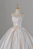 Champagne Satin Long Prom Dress, A-Line Sweetheart Neck Party Dress HZ0429