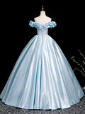 Elegant A-Line Floor Length Prom Dress, Beautiful A-Line Off the Shoulder Party Dress HZ0429